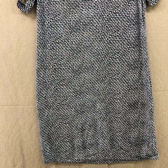 Michael Kors Short Sleeve Shift Dress XS Blue Printed Crewneck Knee Length - Picture 5 of 10